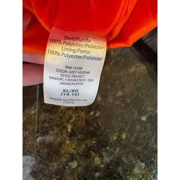 Faded Glory Boys XL Orange Hooded Windbreaker Jacket Zipper Closure - Picture 6 of 8